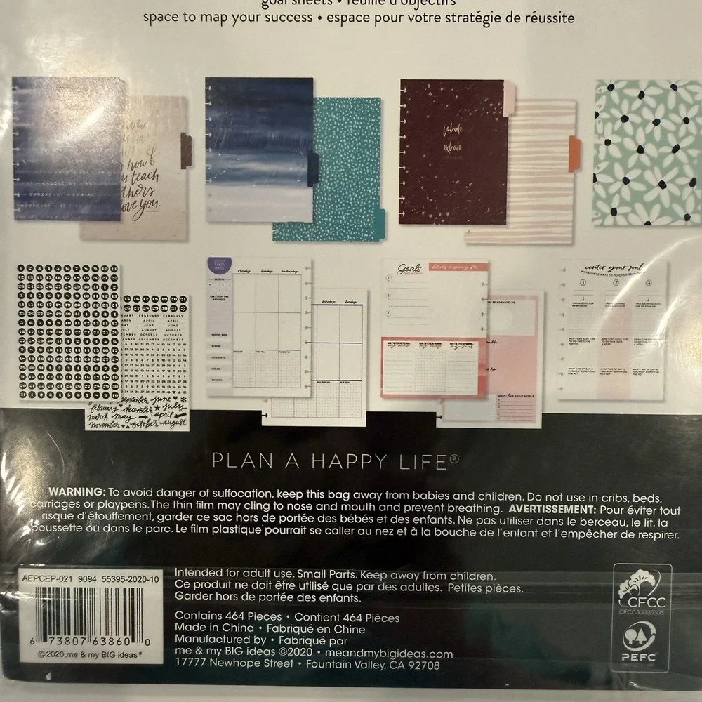 The Happy Planner Plan A Happy Life Wellness Classic Extension Pack 464pc New